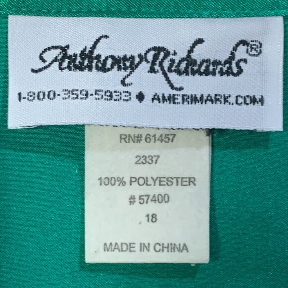 Women’s Green Satin Blouse Long Sleeve Party Formal Button-Up Size 18 Date - Picture 8 of 10